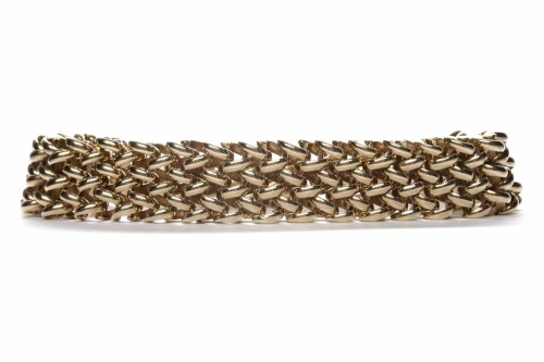 Lot 169 - NINE CARAT GOLD BRACELET of woven form, 19.5cm...