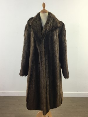 Lot 434 - A BROWN FUR COAT