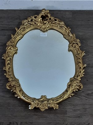 Lot 325 - AN ORNATE GILT WALL MIRROR AND ANOTHER