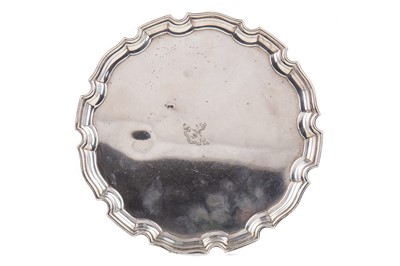 Lot 57 - A GEORGE V SILVER WAITER RETAILED BY TIFFANY & CO