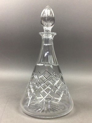 Lot 319 - A LOT OF FOUR DECANTERS AND WINE GLASSES