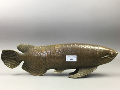 Lot 491 - A BRONZE CARP