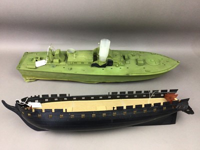 Lot 520 - AN ODYSSEY 1/23 SCALE RACING YACHT AND TWO OTHER MODEL BOATS