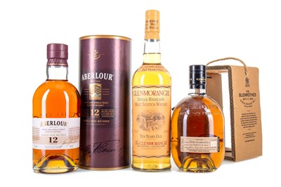 Lot 6 - ABERLOUR 12 YEAR OLD, GLENMORANGIE 10 YEAR OLD AND GLENROTHES SELECT RESERVE