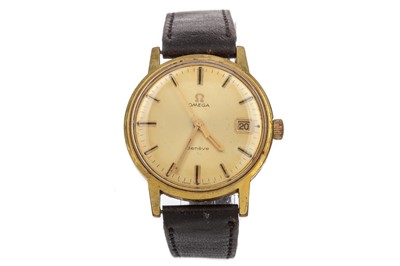 Lot 810 - A GENTLEMAN'S OMEGA GOLD PLATED MANUAL WIND WRIST WATCH