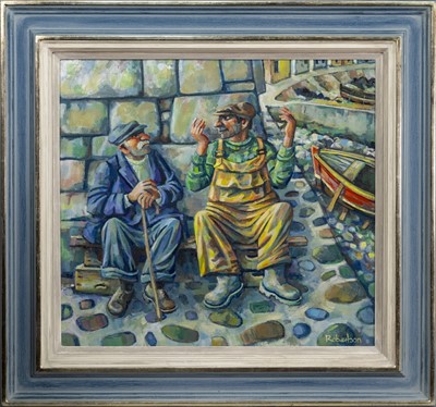 Lot 75 - TALES OF THE SEA, AN OIL BY JONATHAN ROBERTSON