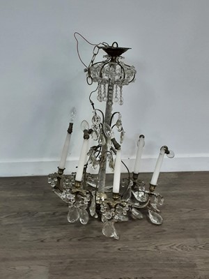 Lot 521 - AN ITALIAN GLASS CHANDELIER