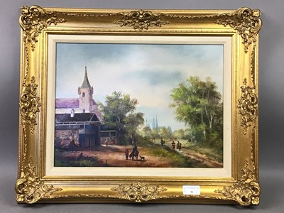 Lot 46 - TWO CONTINENTAL SCHOOL OIL PAINTINGS