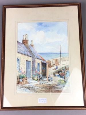 Lot 51 - A WATERCOLOUR AND TWO ETCHINGS