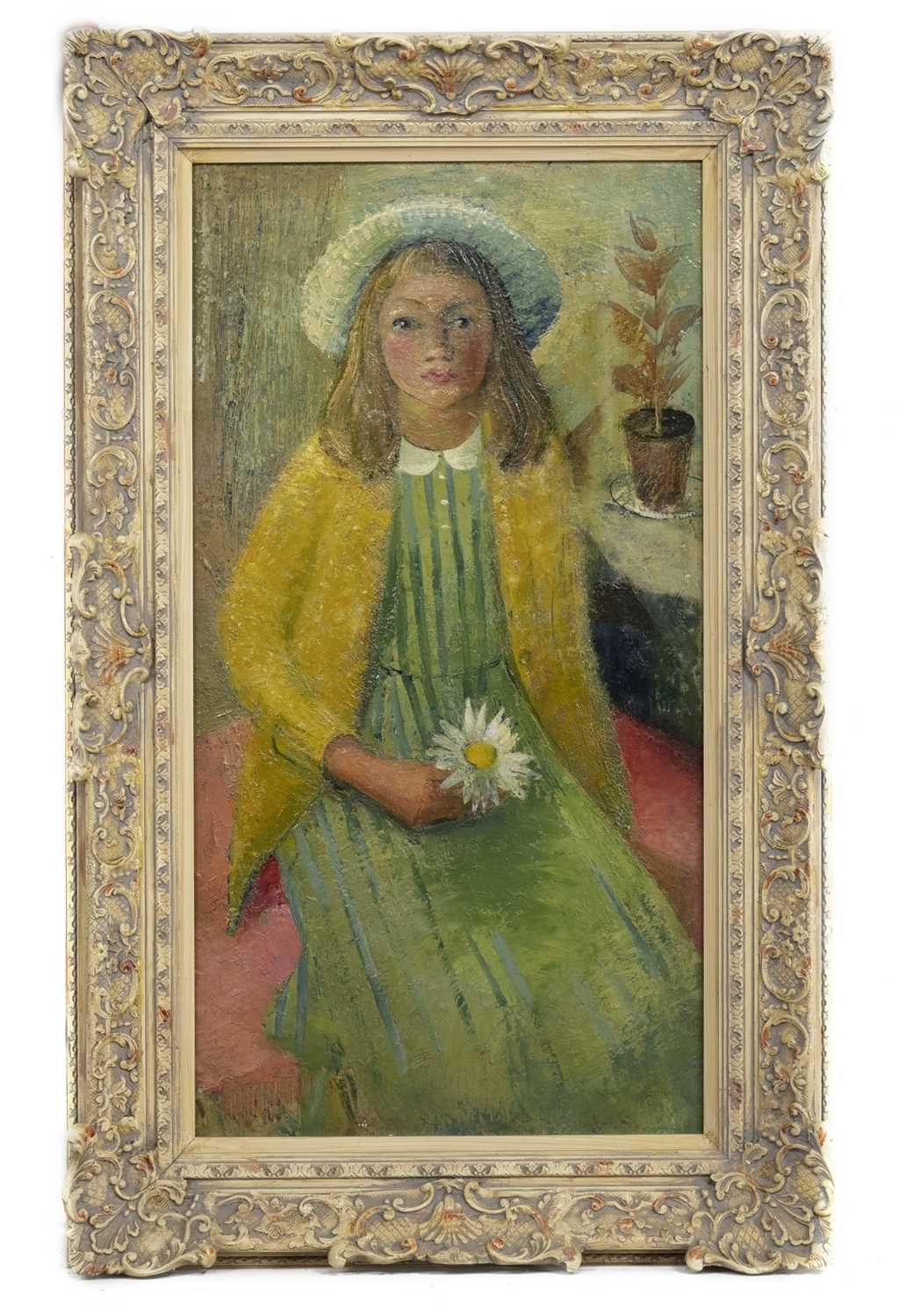 Lot 278 - GIRL WITH MARGUERITE, AN OIL BY NOEL SLANEY