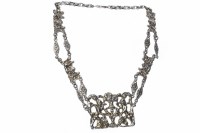 Lot 204 - VICTORIAN WHITE METAL NECKLACE pierced and...