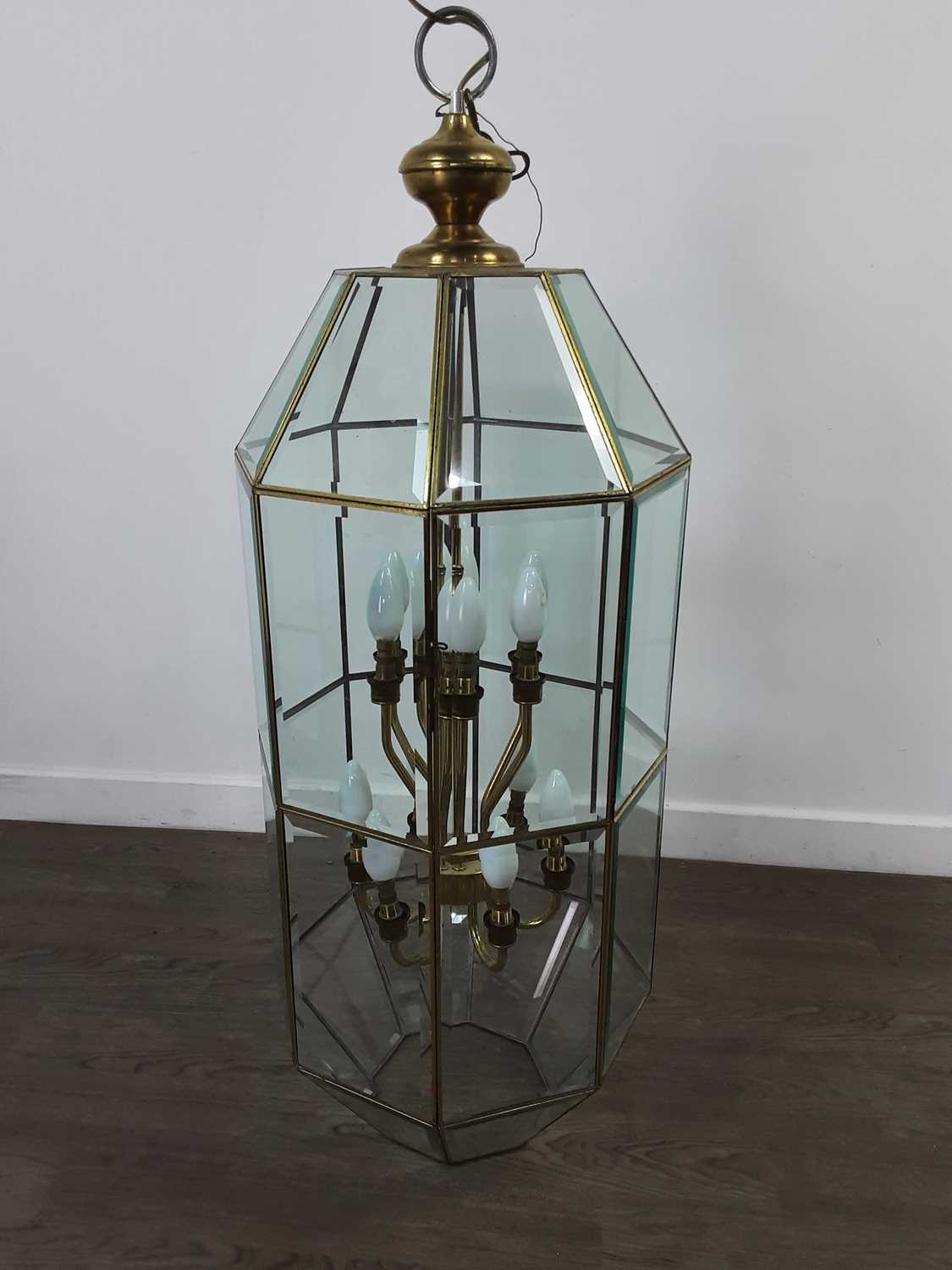Lot 785 - A LARGE HALL LANTERN LIGHT FITTING