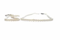 Lot 205 - TWO GRADUATED PEARL NECKLACES one with a nine...
