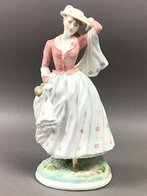 Lot 52 - A ROYAL WORCESTER FIGURE OF "SUNDAY BEST"