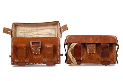 Lot 108 - A PAIR OF WWII PERIOD THIRD REICH LEATHER ORDERLY POUCHES