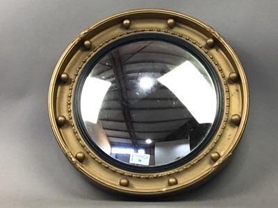 Lot 36 - A GILT FRAMED CONVEX MIRROR