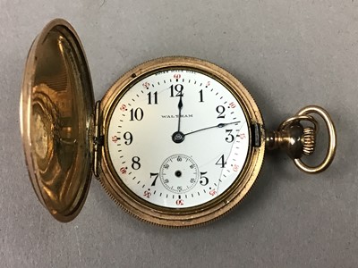 Lot 27 - A LADY'S WALTHAM GOLD FILLED FOB WATCH