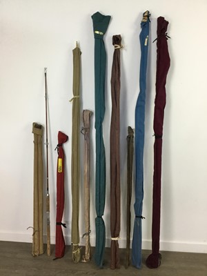 Lot 30 - A COLLECTION OF ELEVEN FISHING RODS