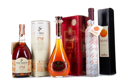 Lot 62 - REMY MARTIN 1738 ACCORD ROYAL, OTARD VSOP AND SANTA TERESA RHUM ORANGE LIQUEUR 50CL