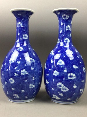 Lot 241 - A PAIR OF CHINESE BLUE AND WHITE VASES AND OTHER CERAMICS