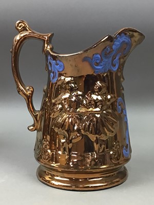 Lot 243 - A SET OF SIX COPPER LUSTRE JUGS