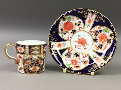 Lot 250A - A ROYAL CROWN DERBY COFFEE CAN AND SAUCERS AND OTHERS