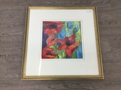 Lot 85A - POPPIES, A MIXED MEDIA BY MAEVE KINLOCH