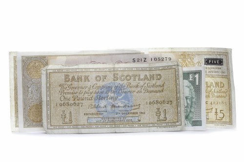 Lot 527 - THREE BANK OF SCOTLAND £5 FIVE POUNDS NOTES...