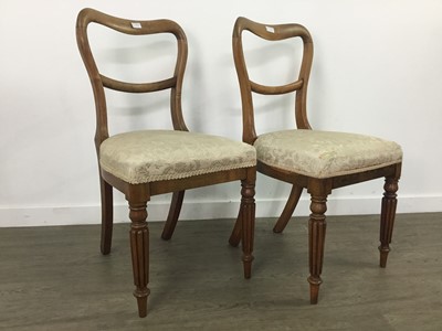 Lot 141 - A PAIR OF VICTORIAN ROSEWOOD BALLOON BACK CHAIRS AND ANOTHER