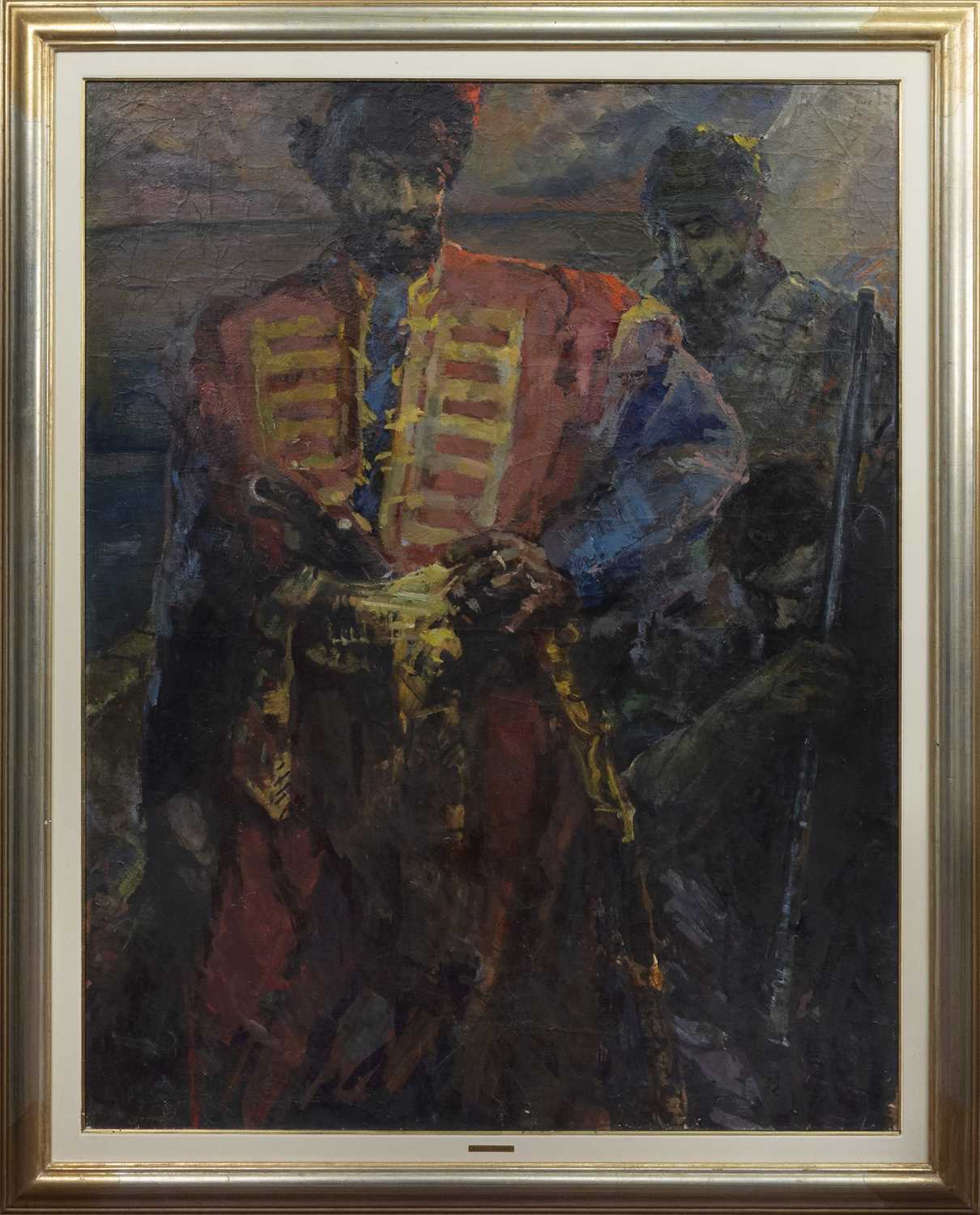 Lot 364 - THE COSSACKS, A LARGE OIL BY ALEKSEI FEDOROV