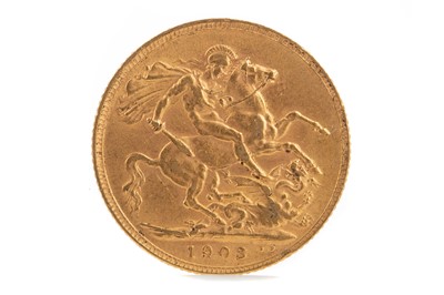 Lot 55 - AN EDWARD VII GOLD SOVEREIGN DATED 1903