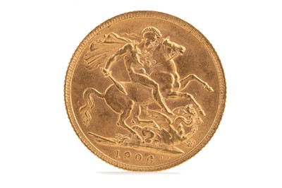 Lot 63 - AN EDWARD VII GOLD SOVEREIGN DATED 1906