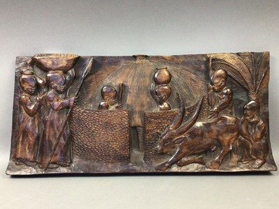 Lot 77 - AN AFRICAN BURUNDI CARVED WOOD PANEL