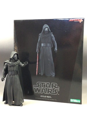 Lot 112 - KOTOBUKIYA KYLO REN STAR WARS FIGURE AND ANOTHER