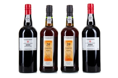 Lot 57 - 4 BOTTLES OF COCKBURN'S PORT - 2003 VINTAGE AND 20 YEAR OLD TAWNY