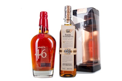 Lot 61 - BASIL HAYDEN'S 8 YEAR OLD AND MAKER'S MARK 46 75CL