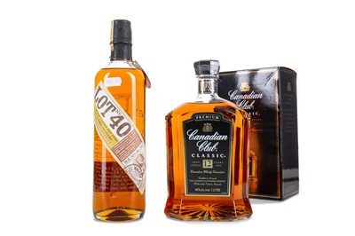 Lot 78 - CANADIAN CLUB 12 YEAR OLD CLASSIC 1L AND LOT NO.40 CANADIAN WHISKY