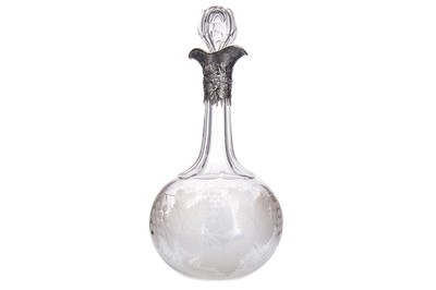 Lot 813 - A VICTORIAN SILVER-MOUNTED CUT-GLASS DECANTER