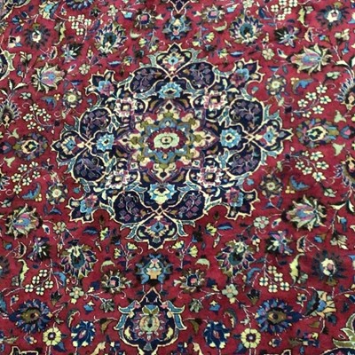 Lot 854 - A PERSIAN MESHED RUG