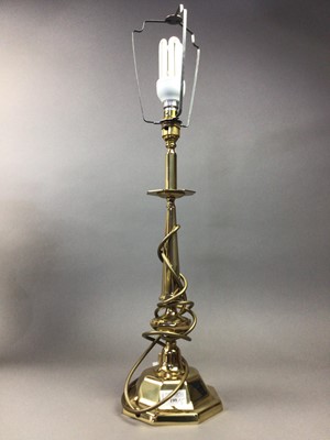 Lot 199 - TWO BRASS TABLE LAMPS AND OTHER LAMPS