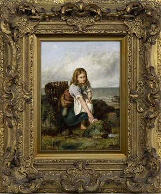 Lot 385 - NEWHAVEN FISHER GIRL, AN OIL BY ROBERT SANDERSON