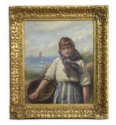 Lot 56 - A FISHER GIRL, ELIE, AN OIL BY JOHN MCGHIE