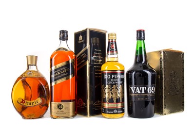 Lot 106 - 4 BLENDED WHISKIES - INCLUDING JOHNNIE WALKER 12 YEAR OLD BLACK LABEL 1.125L