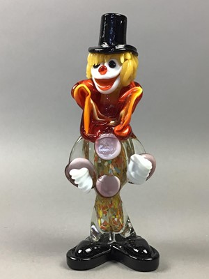 Lot 361 - A MURANO GLASS CLOWN AND AN AFRICAN BUST