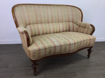 Lot 528 - A DANISH BIRCH FRAMED TWO SEAT SOFA