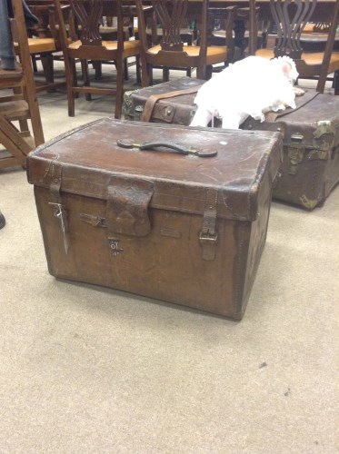 Lot 1201 - DREW AND SONS LEATHER STEAMER TRUNK...