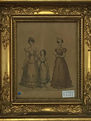 Lot 226 - A 19TH CENTURY GILT FRAMED FASHION PRINT AND ANOTHER