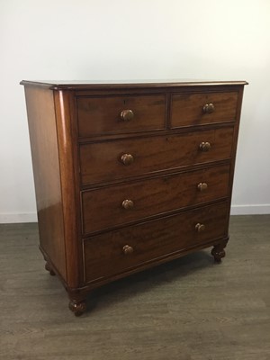 Lot 216 - A VICTORIAN MAHOGANY CHEST OF DRAWERS