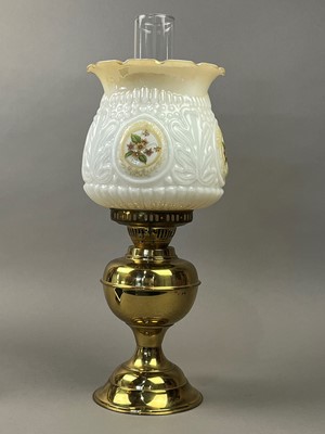 Lot 222 - A BRASS OIL LAMP