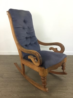 Lot 220A - A MAHOGANY ROCKING CHAIR